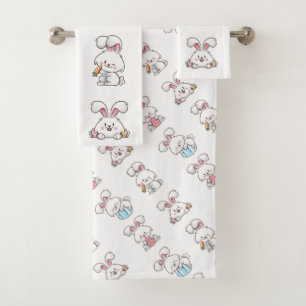 Easter Bunnies Bath Towel Set