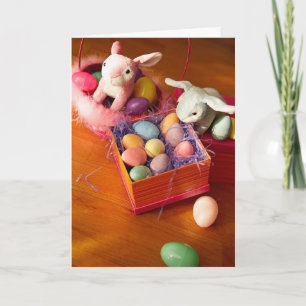 Easter Bunnies & Box of Eggs Card