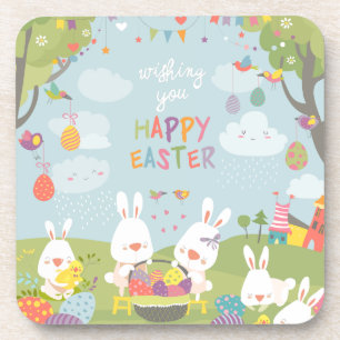 easter bunnies coaster