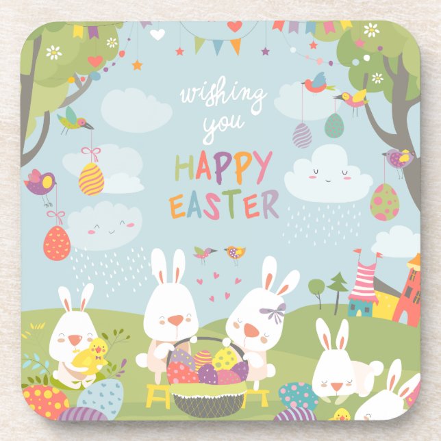 easter bunnies coaster (Front)