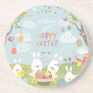 easter bunnies coaster