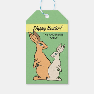 Easter bunnies Cute elegant tricky colourful CC094 Gift Tags