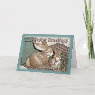 Easter Bunnies Decorations Happy Easter Card