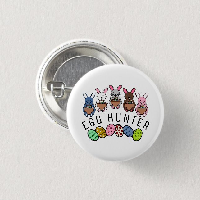 Easter Bunnies, Egg Hunter 1 Inch Round Button (Front & Back)