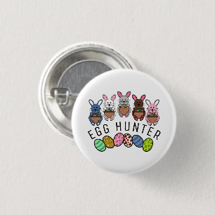 Easter Bunnies, Egg Hunter 1 Inch Round Button