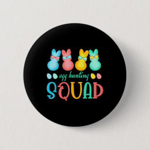 Easter Bunnies Egg Hunting Squad Girls Boys Happy  2 Inch Round Button