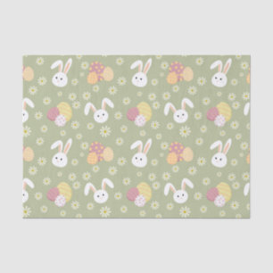 Easter Bunnies, Eggs and Flowers Pastel Colours Tissue Paper