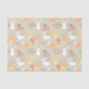 Easter Bunnies, Eggs and Flowers Pastel Colours Tissue Paper