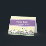 Easter Bunnies Happy Easter Teacher Holiday Card<br><div class="desc">Happy Easter teacher greeting card with adorable Easter bunny illustrations in pastel yellow,  purple,  and green.</div>