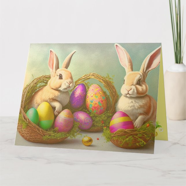 Easter Bunnies In Baskets Collection Card (Front)