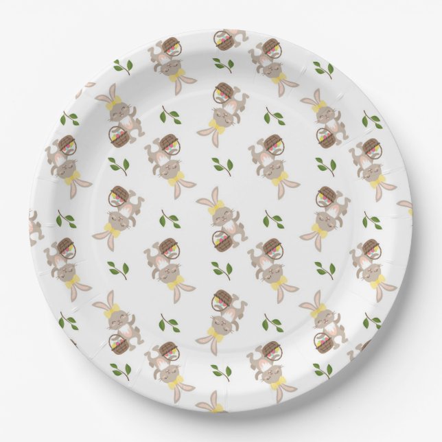 Easter Bunnies Paper Plates (Front)