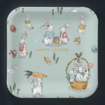 Easter Bunnies Pattern Egg and Carrots Hunt Custom Paper Plate<br><div class="desc">Easter Bunnies Pattern Egg and Carrots Hunt Custom Paper Plates</div>