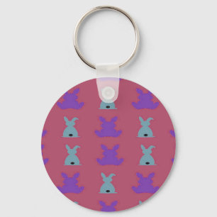 easter bunnies pattern keychain
