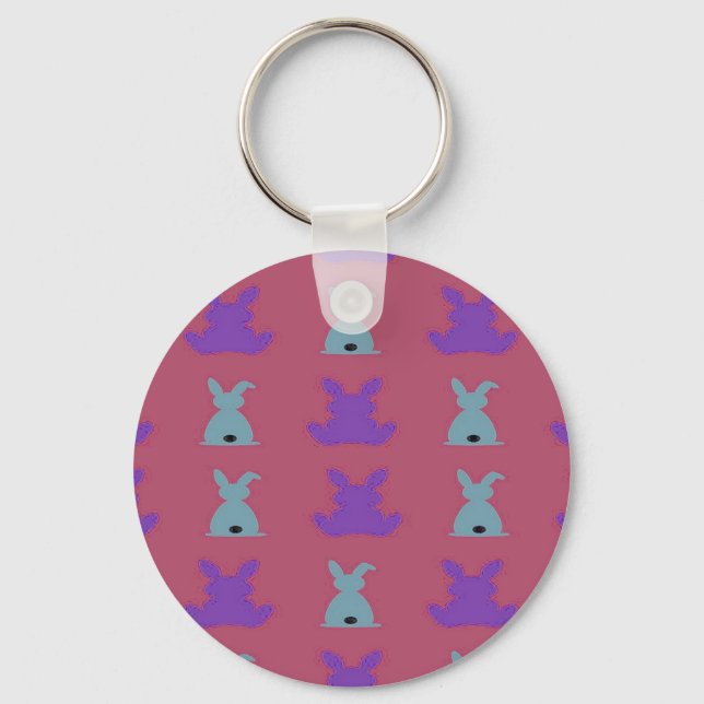 easter bunnies pattern keychain (Front)