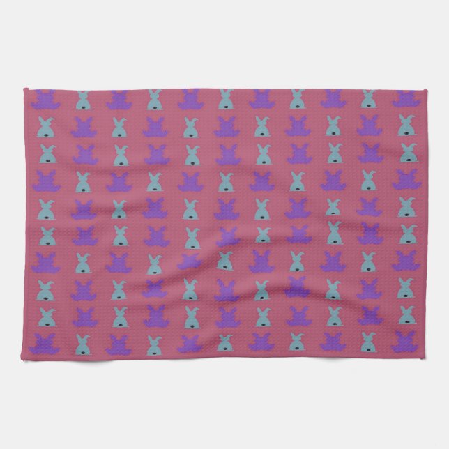 easter bunnies pattern kitchen towel (Horizontal)