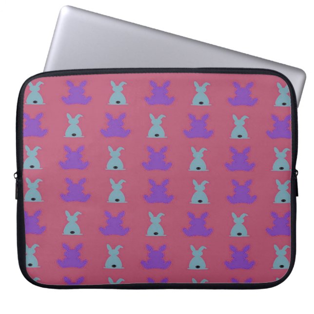easter bunnies pattern laptop sleeve (Front)
