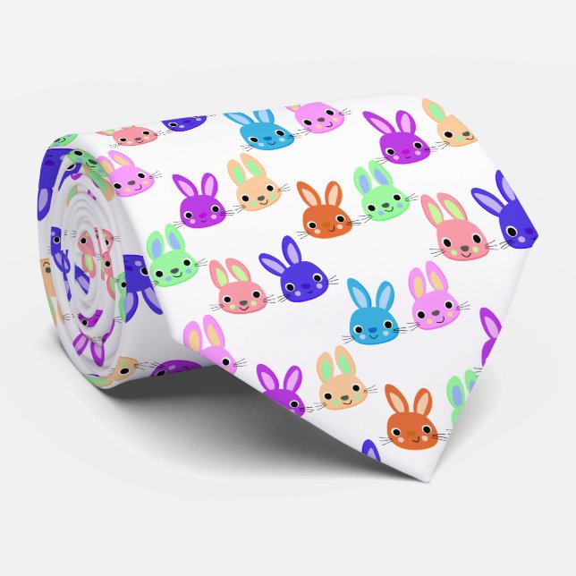 Easter Bunnies Pattern Tie (Rolled)