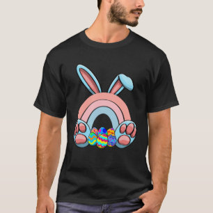 Easter Bunnies Rainbow Nature Women Easter Day Egg T-Shirt