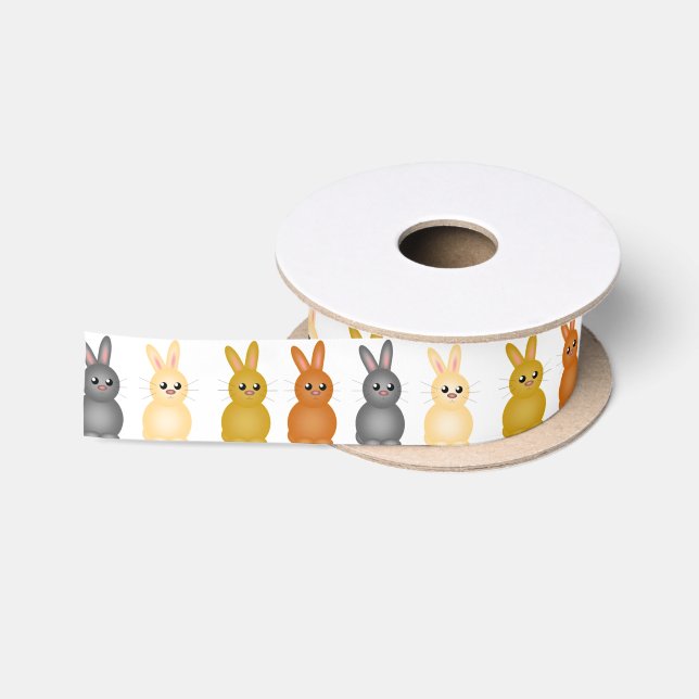 Easter bunnies satin ribbon (Spool)