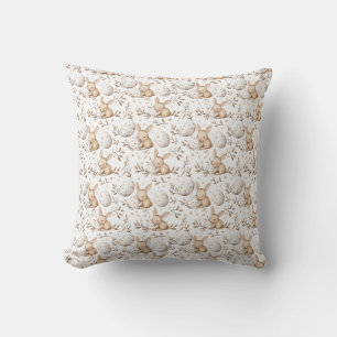 Easter Bunnies Spring Seamless Pattern Throw Pillow