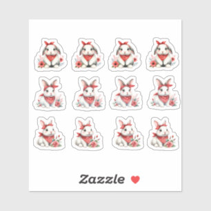 Easter Bunnies Wearing Red Bandanas