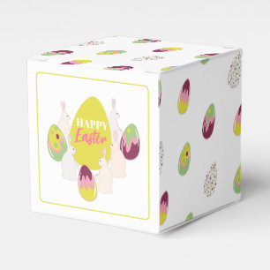 Easter bunnies with eggs. Favour Box
