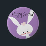 Easter Bunny 2 Inch Round Button<br><div class="desc">Nice Happy Easter design in a purple circle,  with a cute easter bunny.</div>