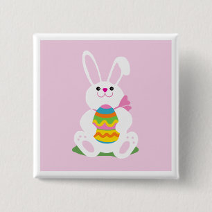 Easter Bunny 2 Inch Square Button