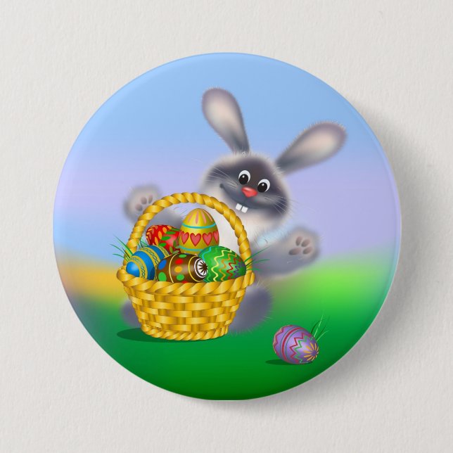 Easter Bunny 3 Inch Round Button (Front)