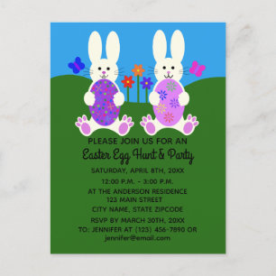 Easter Bunny #6 Invitation Postcard
