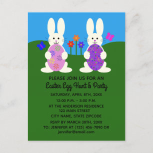 Easter Bunny #7 Invitation Postcard