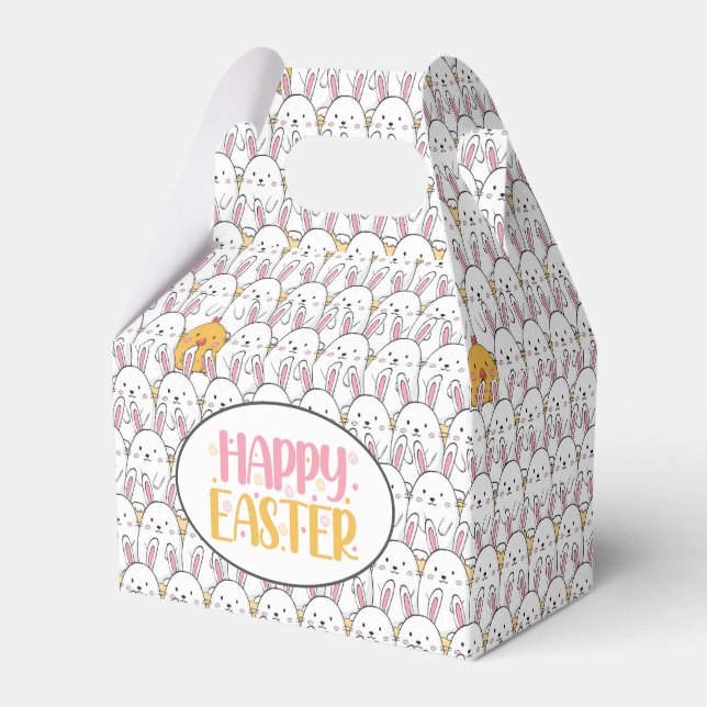 Easter Bunny and Baby Chicks  Favor Box (Front Side)