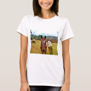Easter Bunny and Brown horse T-Shirt