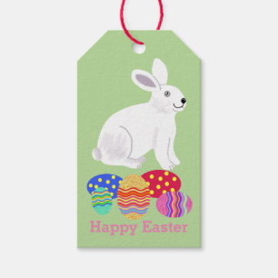 Easter Bunny and chocolate eggs Gift Tags