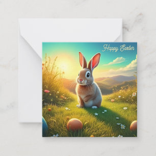 Easter Bunny and Colourful Eggs in Spring Magic Card