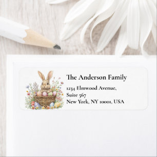 Easter Bunny and Egg Spring Floral Basket