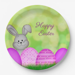 Easter Bunny and Eggs Paper Plate
