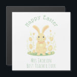 Easter Bunny And Golden Eggs Teacher Magnetic Card<br><div class="desc">Your child's preschool or kindergarten teacher will love this cute orange bunny surrounded by golden easter eggs. A magnetic refrigerator card for the best preschool teacher ever. To edit the name or occasion click on the personalize button. This design contains A.I.</div>