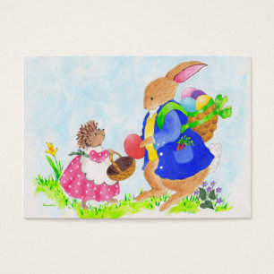 Easter bunny and Heddy hedgehog