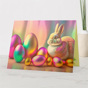 Easter Bunny And Shiny Eggs Collection Card