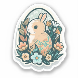 Easter Bunny and Spring Flowers