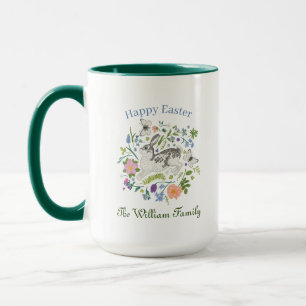Easter Bunny and Spring Flowers Mug