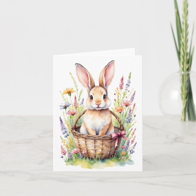 Easter Bunny Aquarelle Carte Pâques 3 (Devant)