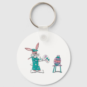 Easter Bunny Artist Keychain