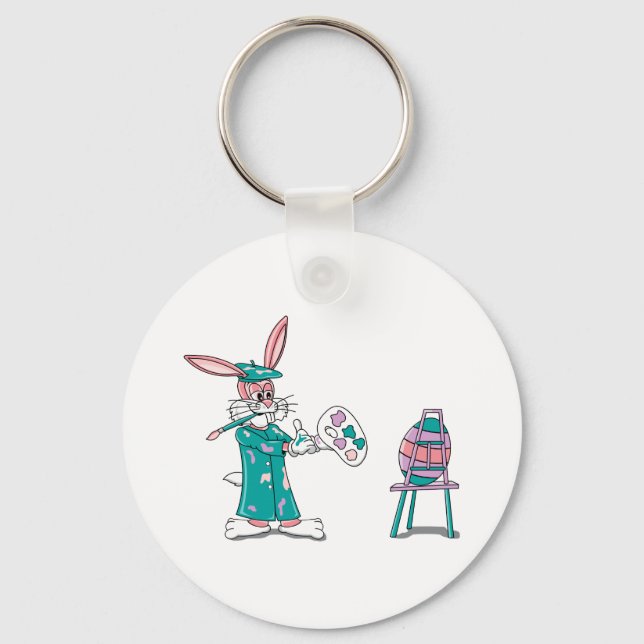Easter Bunny Artist Keychain (Front)