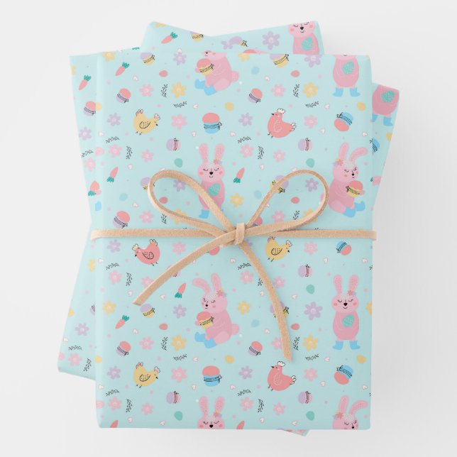 Easter Bunny at the Farm  Wrapping Paper Sheet (In situ)