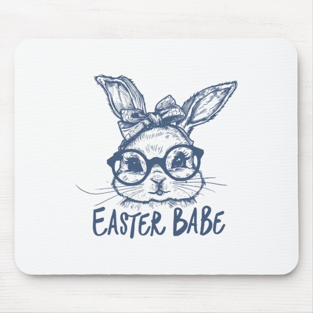 Easter Bunny Babe Happy Easter Day  Mouse Pad (Front)