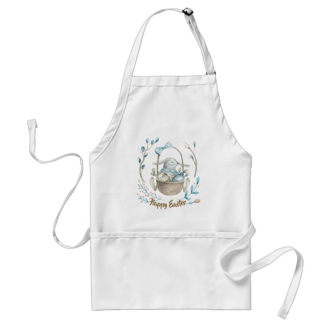 Easter Bunny Backer-Happy Easter Modern Typography Standard Apron (Front)
