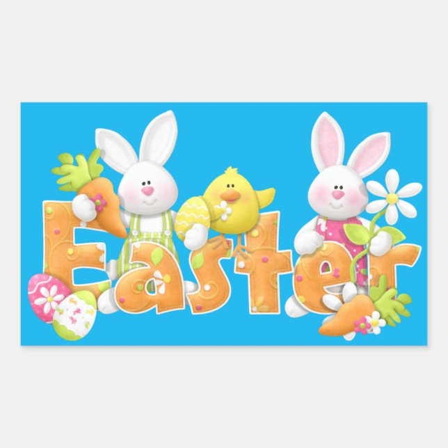 Easter Bunny background   Sticker (Front)