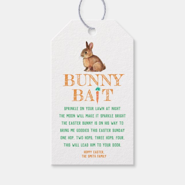 Easter Bunny Bait Gift Tags (Front)
